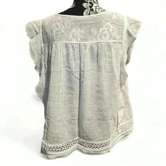 a.n.a.- white lace sleeveless cotton blouse- women’s 1X - Picture 3 of 4